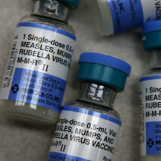 MMR vaccine bottles
